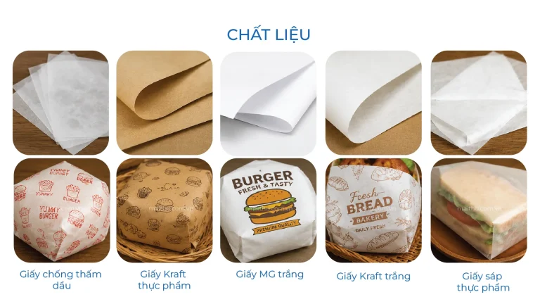 Chất liệu Giấy gói burger