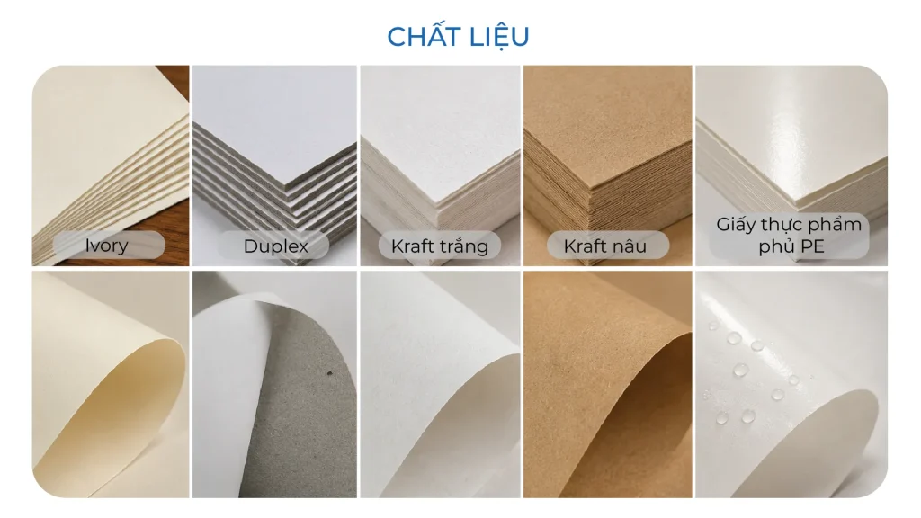 Chất liệu hộp giấy thực phẩm