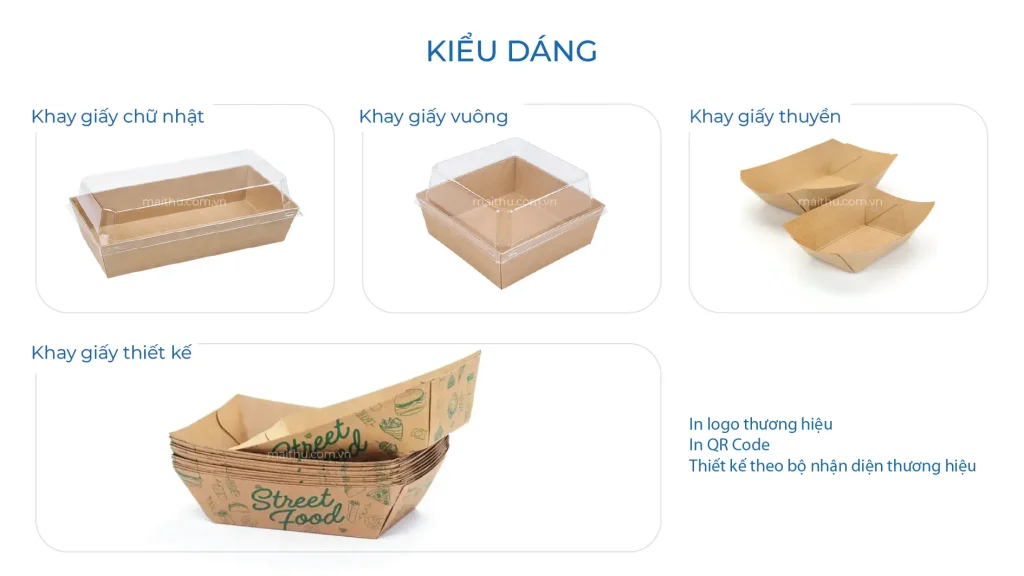 Kiểu dáng khay giấy