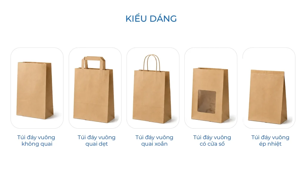 Kiểu dáng túi giấy đáy vuông