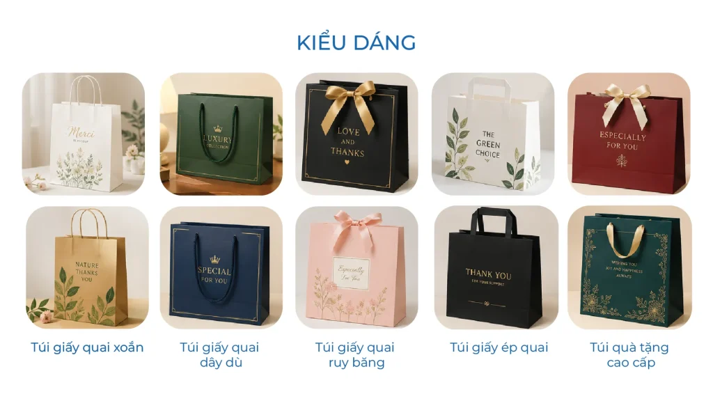 Kiểu dáng túi quà tặng